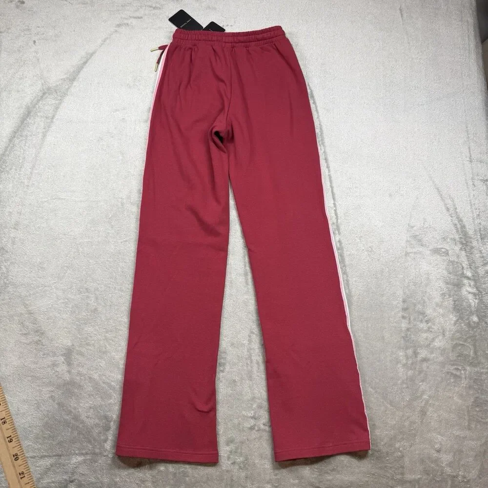 Care Tucker Pants Womens XS Red Jordan Interlock Bordeaux Side Stripe Zip Office